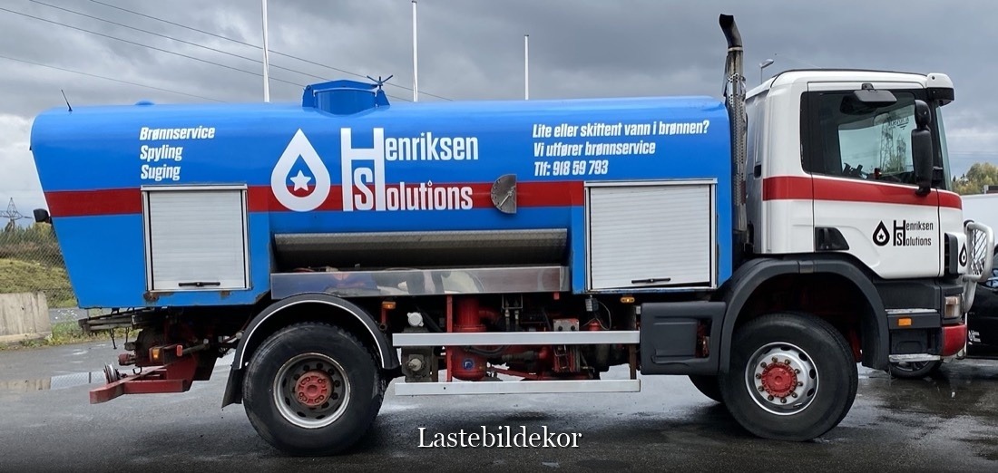 Lastebildekor på tankbil for Henriksen Solutions