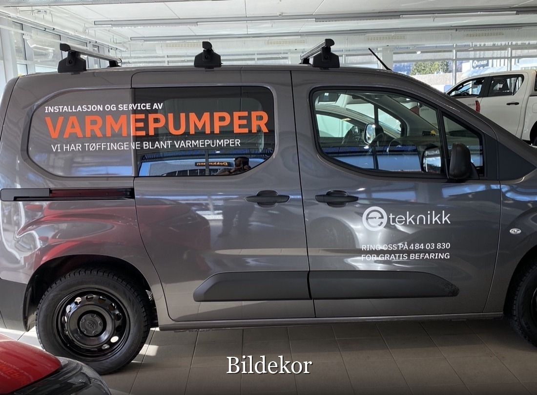 Bildekor for eTeknikk varmepumper på varebil