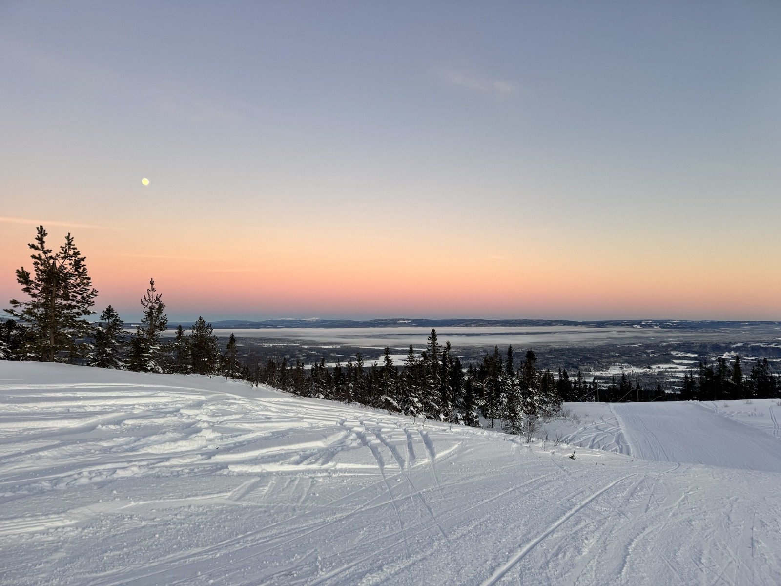 Vinter solnedgang – dronefoto